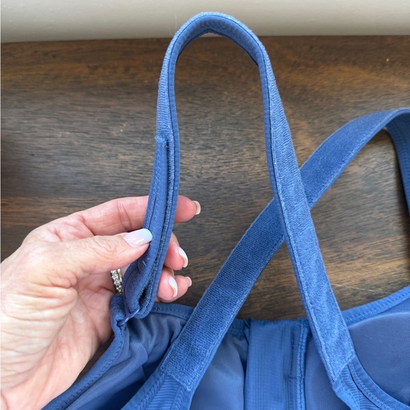 SHEFIT Navy Front-Zip Supportive Swim Bikini Top - Picture 4 of 6